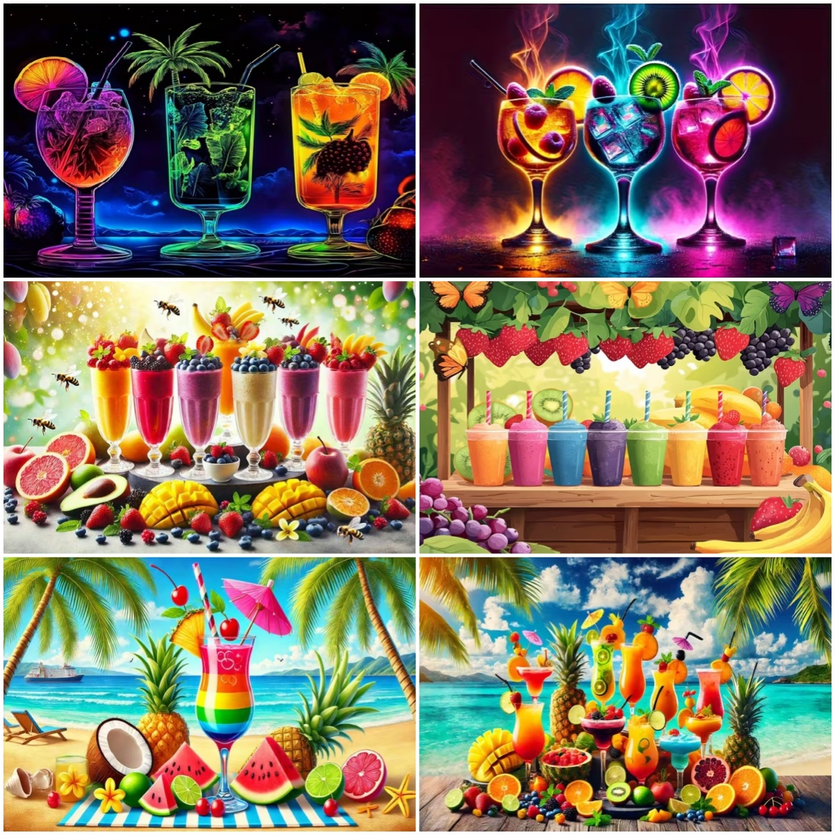 Photography Composition - Beach Tiki Bar Colorful Cocktail Background