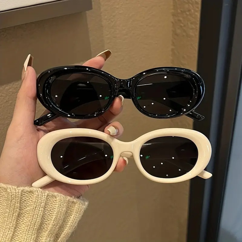 Photography Design - Chic Oval White Frame Fashion Glasses