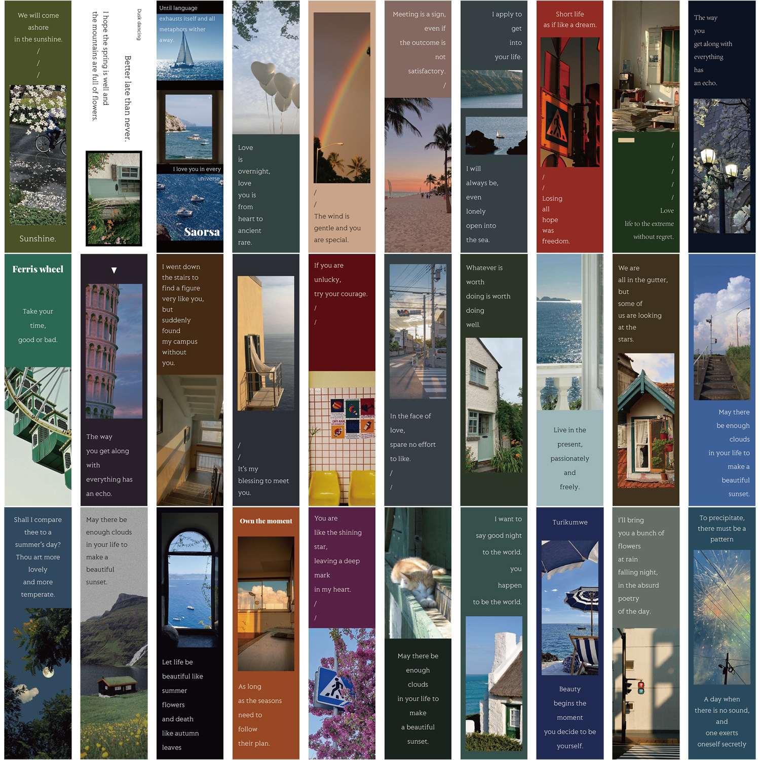 Photography Quotes Inspirational - 30Pcs/Set Vintage Scenery Bookmarks Inspirational Quotes