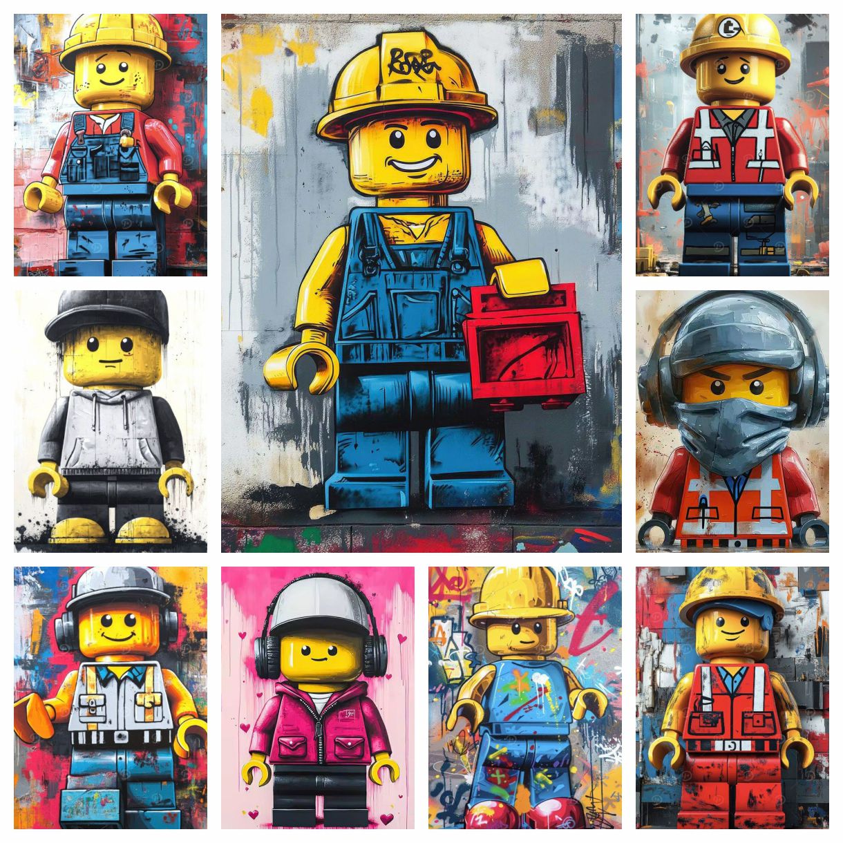 Photography Geometry - Artsy Style Graffiti Abstract Lego Ninja