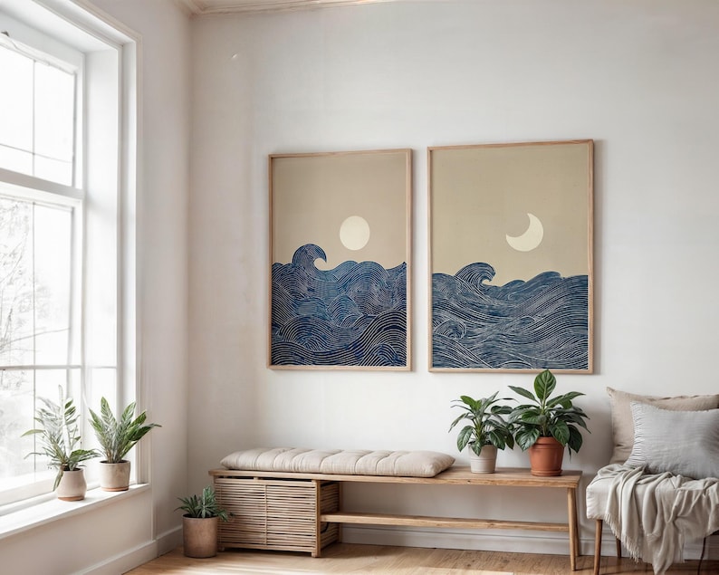2pcs Japandi Minimalist Moon C - Photography Design incelemesi ve fiyatı