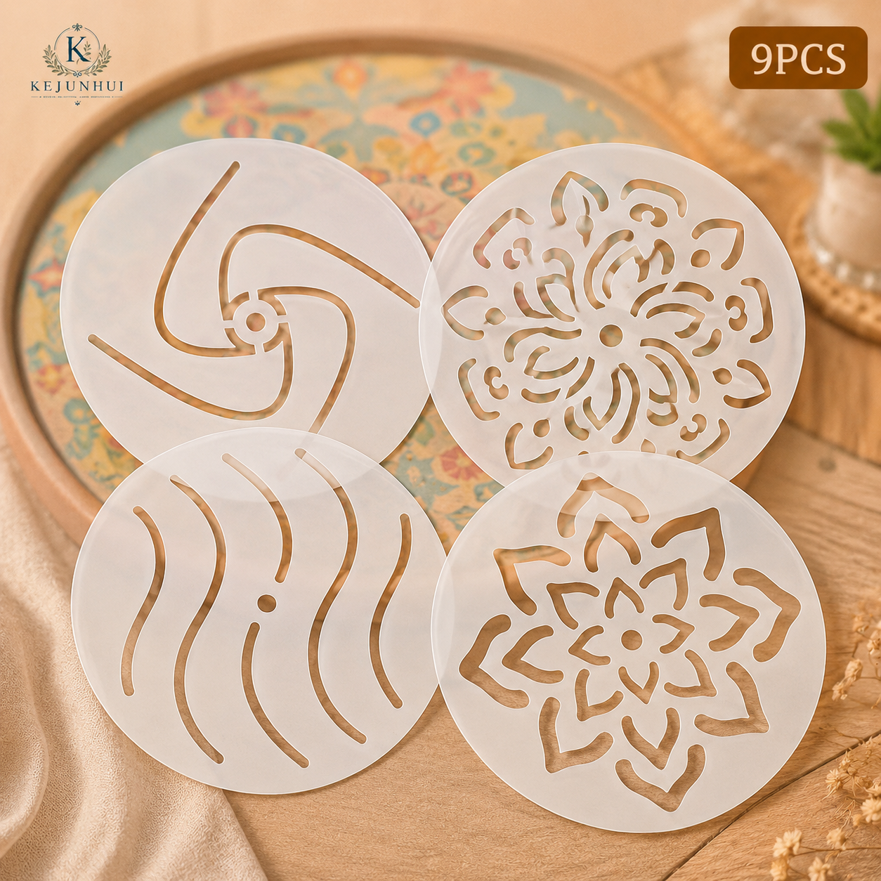9Pcs 5.5in Round Mandala Stenc - Photography Geometry incelemesi ve fiyatı