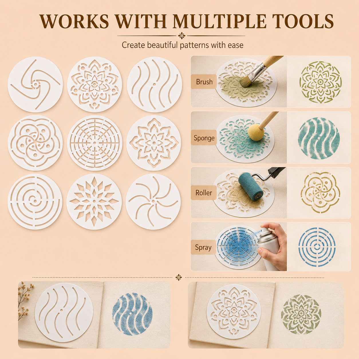 9Pcs 5.5in Round Mandala Stenc - Photography Geometry incelemesi ve fiyatı