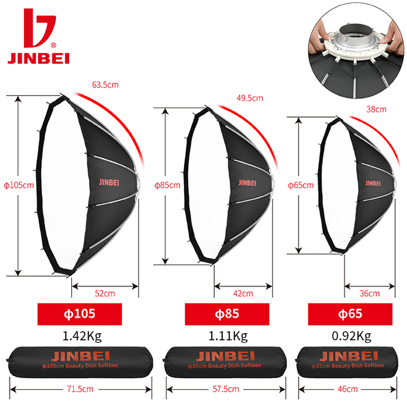 JINBEI 65  Quick Open Paraboli - Photography Lighting incelemesi ve fiyatı