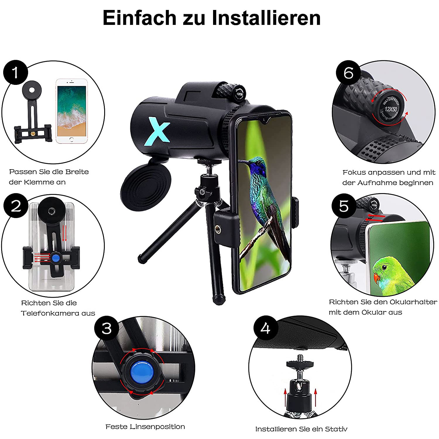 Mini Telescopes 12x50 High Pow - Photography High Angle incelemesi ve fiyatı