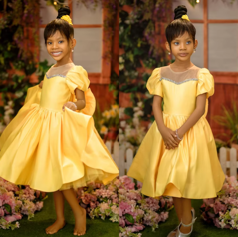 Flower Girl Dress Satin Knee-l - Photography Solo incelemesi ve fiyatı
