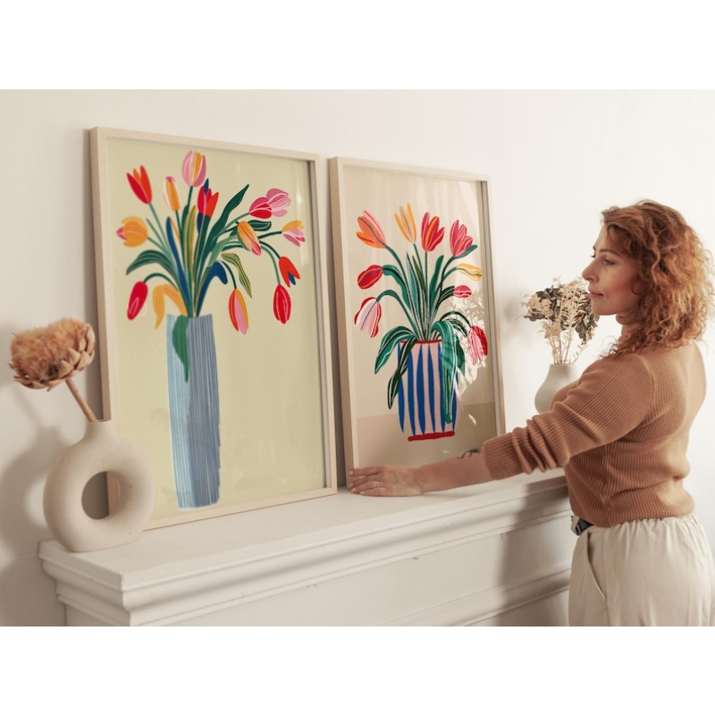 2pcs Tulip Flowers Canvas Wall - Photography Design incelemesi ve fiyatı
